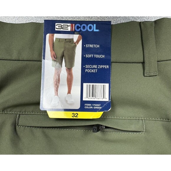 32 Degrees Cool Mens Size 32 Green Twill Tech Classic Shorts Pants Golf Casual - Picture 4 of 7